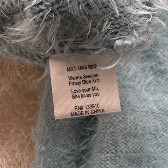 Show Me Your Mumu Vienna Sweater in Frosty Blue Knit Small Winter Holiday - Picture 10 of 11